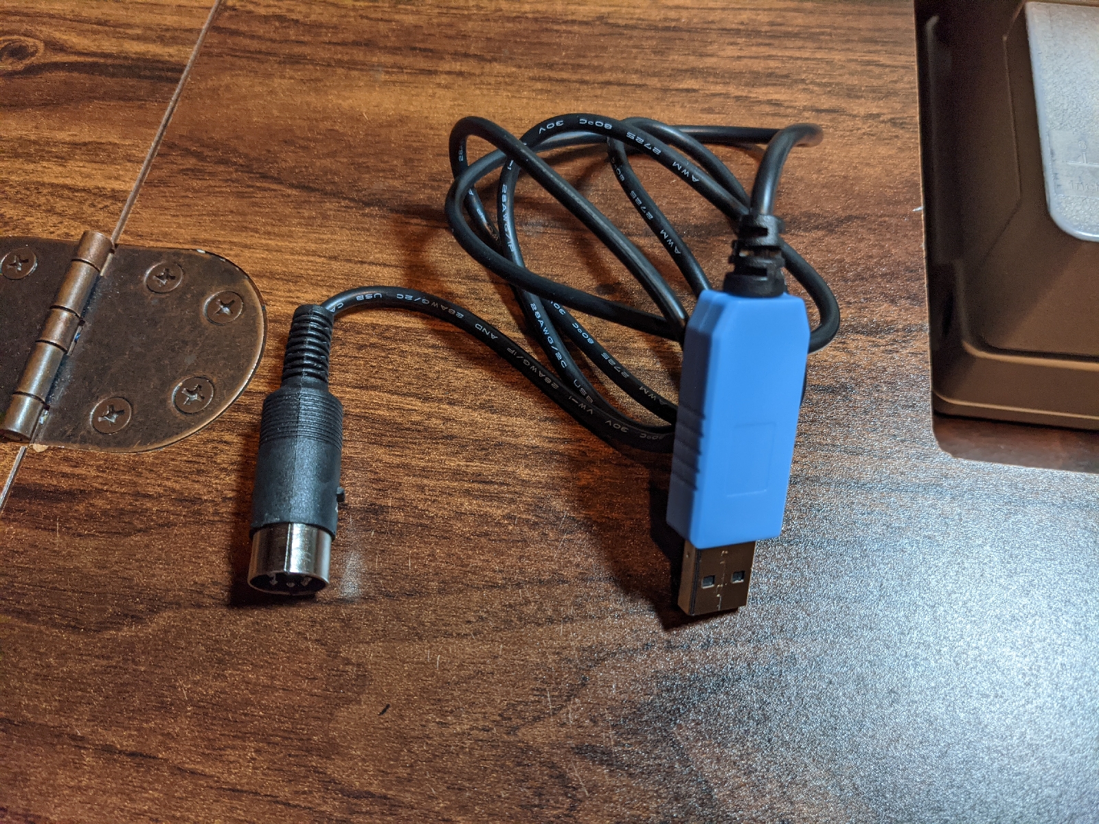 A simpler cable solution using a USB to TTL adapter and DIN connector.