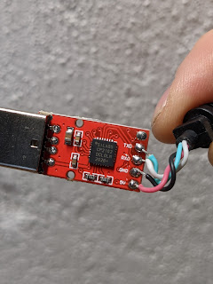 Inside the Adafruit USB TTL adapter.