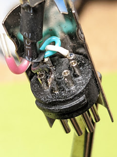 Another view of the USB TTL adapter soldered to the DIN7 connector.