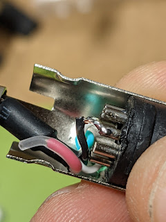 USB TTL adapter soldered to the DIN7 connector.