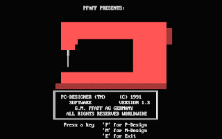 PC-Designer Software version 1.3 running in DOSBox.